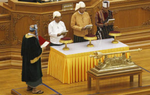 Myanmar's first Vice President Myint Swe,
